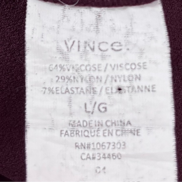 Vince Shiraz Wine Stretch Crepe Knit Sheath Dress Size Large - Picture 10 of 11